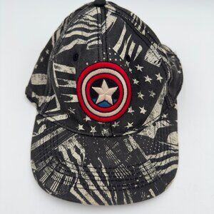 Captain America Marvel Comics Black & White Graphic Hat Embroidered Shield Patch